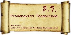Prodanovics Teodolinda névjegykártya